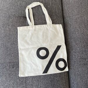 4/$24 🧡 White Arabica logo design tote bag NWOT